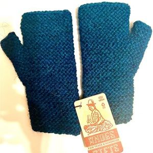 Andes Handmade Knitted Wrist Warmers, Aqua, One Size